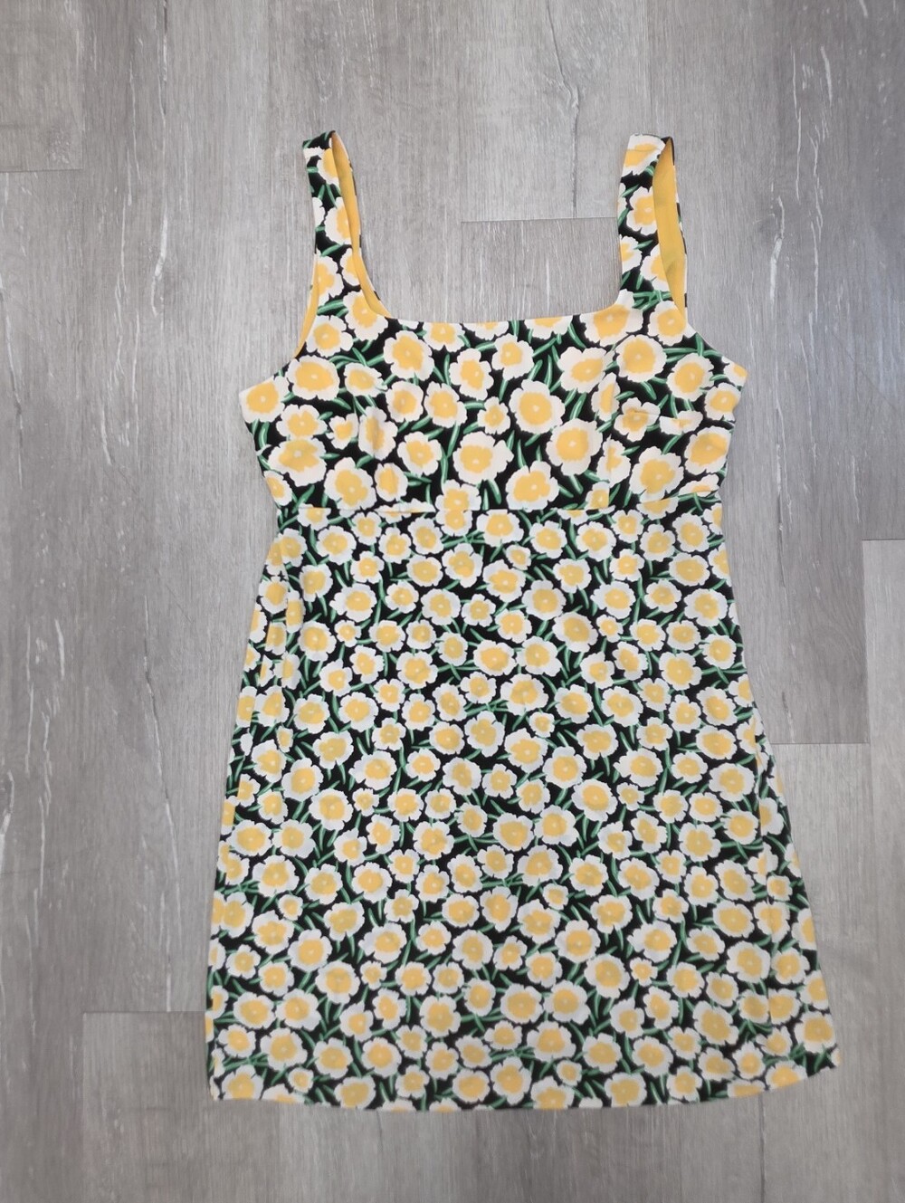 TARGET CALLAB Diane Von Furstenburg W/Floral Square-Neck Sundress Yellow/black